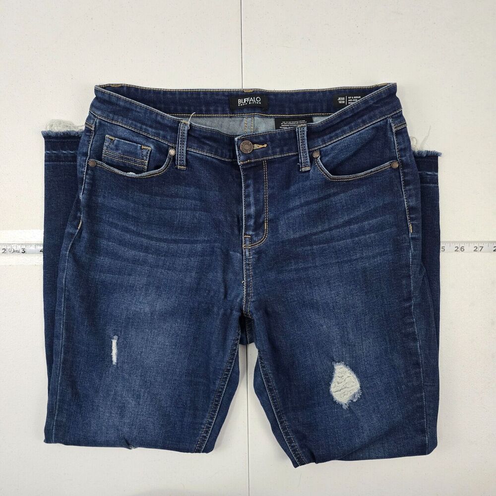 Buffalo David Bitton Women's 10/30 Distressed Dark Wash jeans 4176 slim straight
